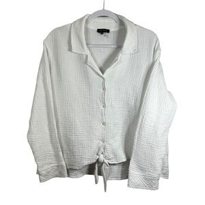 1. State White Tie Front Button Down Top Women’s size XXL